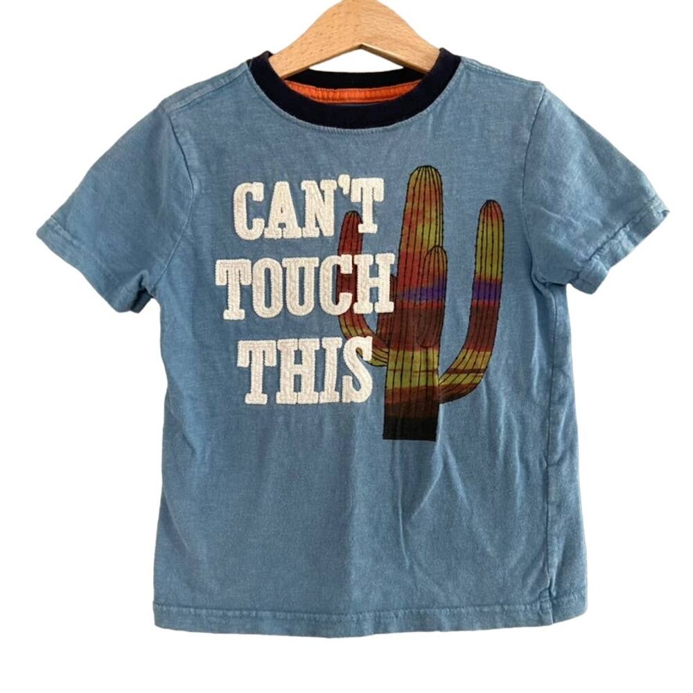 Gymboree Cactus Can't Touch This Graphic Applique Tee - Blue - XS 4